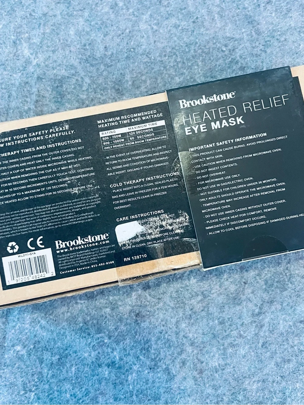 Brookstone Heated Relief Eye Mask - Light Gray Plush